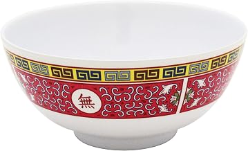 Thunder Group Longevity melamine dinnerware collection 56 oz, 8" rice bowl,longevity, comes in dozen