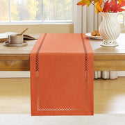 Aoztio Burlap Table Runner, Polyester Blend 13x108 Inch, Orange