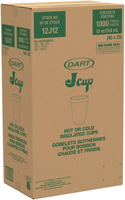 12 oz Insulated Foam Hot/Cold Cup by DART – 1000 Count (Pack of 1), 12.0 ounces, Foam, White, Pack of 1000