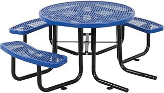 Global Industrial 46" Wheelchair Accessible Round Picnic Table, Blue