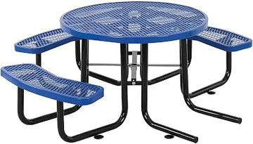 Global Industrial 46" Wheelchair Accessible Round Picnic Table, Blue