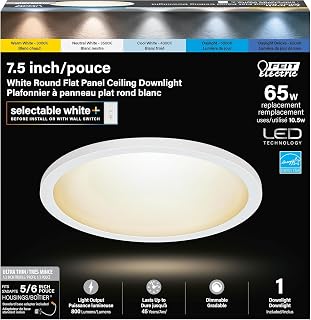 Feit Electric Flush Mount Ceiling Light, Fits 6 Inch Cans, 5CCT - 4 Pack
