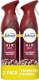 Febreze Air Mist Air Freshener Spray, Odor-Fighting Room Spray, Air Fresheners for Home and Bathroom and Kitchen, Aerosol Can, Cranberry Crumble Scent, 8.8oz, 2 Count