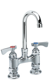 Royal Series 4" Center Raised Deck Mount Faucet by Krowne – 18"L x 12"W x 2"H, Brass, Model 15-401L