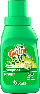 Gain Aroma Boost Liquid Laundry Detergent, Original Scent, 6 Loads, 10 fl oz, HE Compatible, Pack of 12