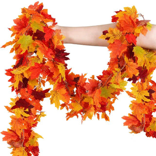 Mega-Loopolis Maple Leaf Garland, 12 Ft Total Length, Classic Fall