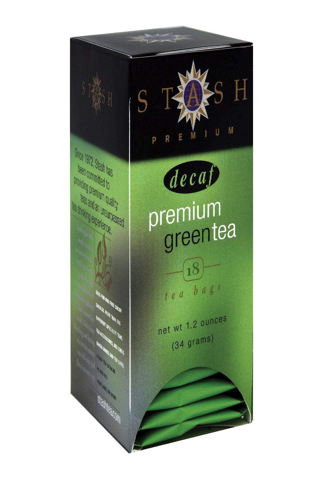 TEA Decaf Premium Green Tea Bags by Stash – 18 Count (Pack of 1), Model Stash Tea Company