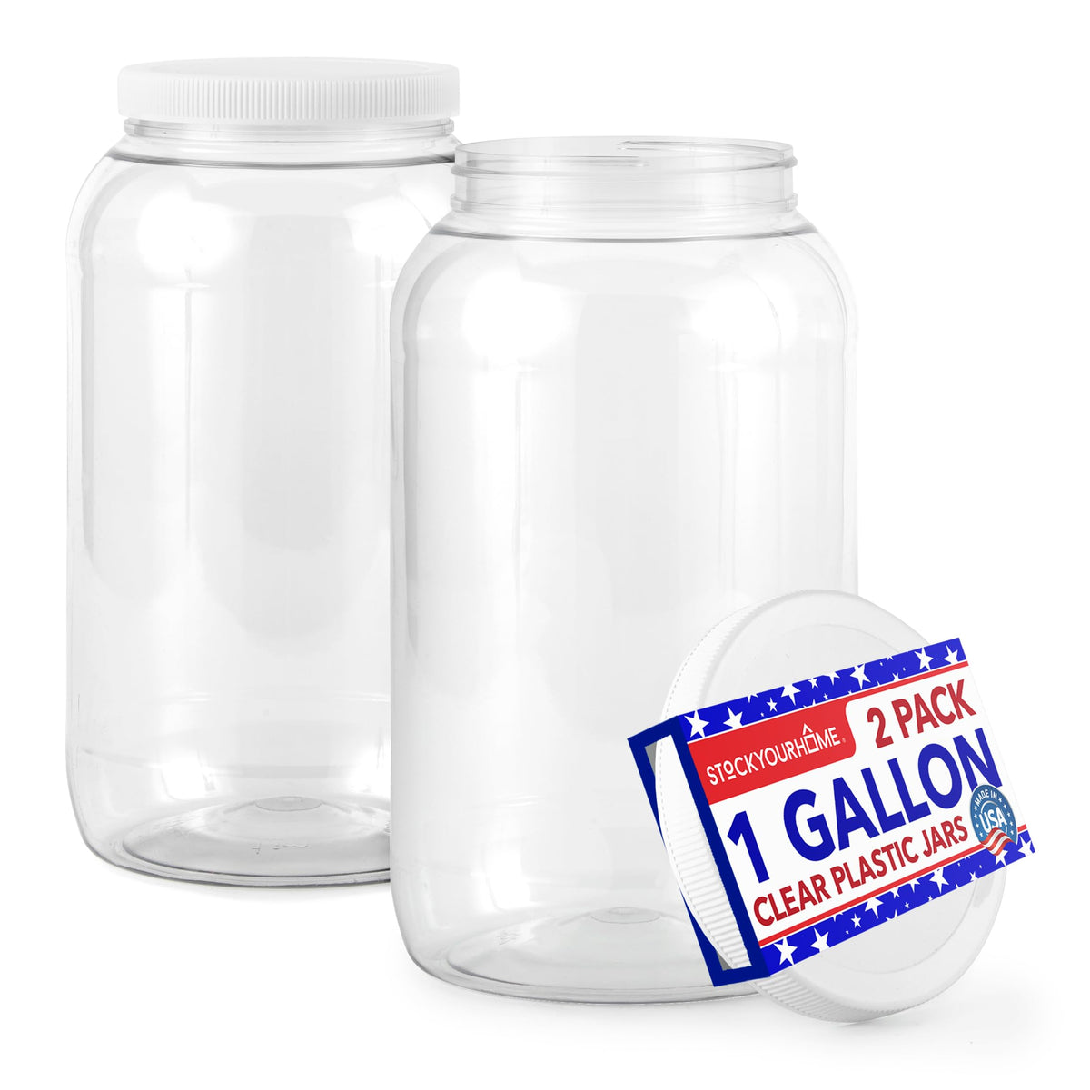 Stock Your Home 2 / 1/2 Gallon / White Food Jars & Canisters