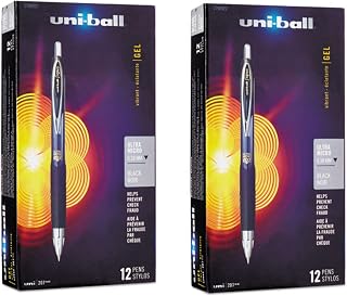 Uni-Ball Signo 207 Retractable Gel Pen, 0.38mm Ultra-Micro Point (24)