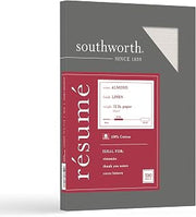 Southworth RD18ACFLN 100% Cotton Linen Resume Paper Almond 32 lbs. 8-1/2 x 11 100/Box