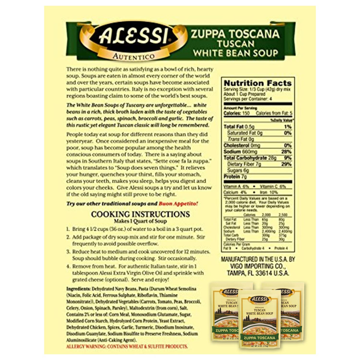 Alessi Variety / 2 Ounce (Pack of 3) / 1 Dry Soup Mixes