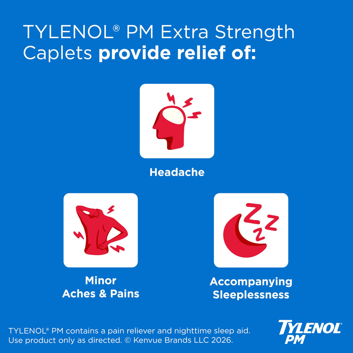 PM Extra Strength Caplets by Tylenol – MAP, Blue, Model 00300450482570