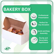 SCT White One-Piece Non-Window Bakery Boxes by SOUTHERN CHAMPION TRAY – 9" x 5" x 4", 1.0 pounds, Cardboard, White, Pack of 250