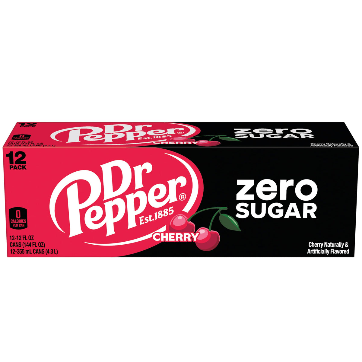 Dr Pepper Zero Sugar Cherry / 12 Fl Oz (Pack of 12) / 1 Soft Drinks