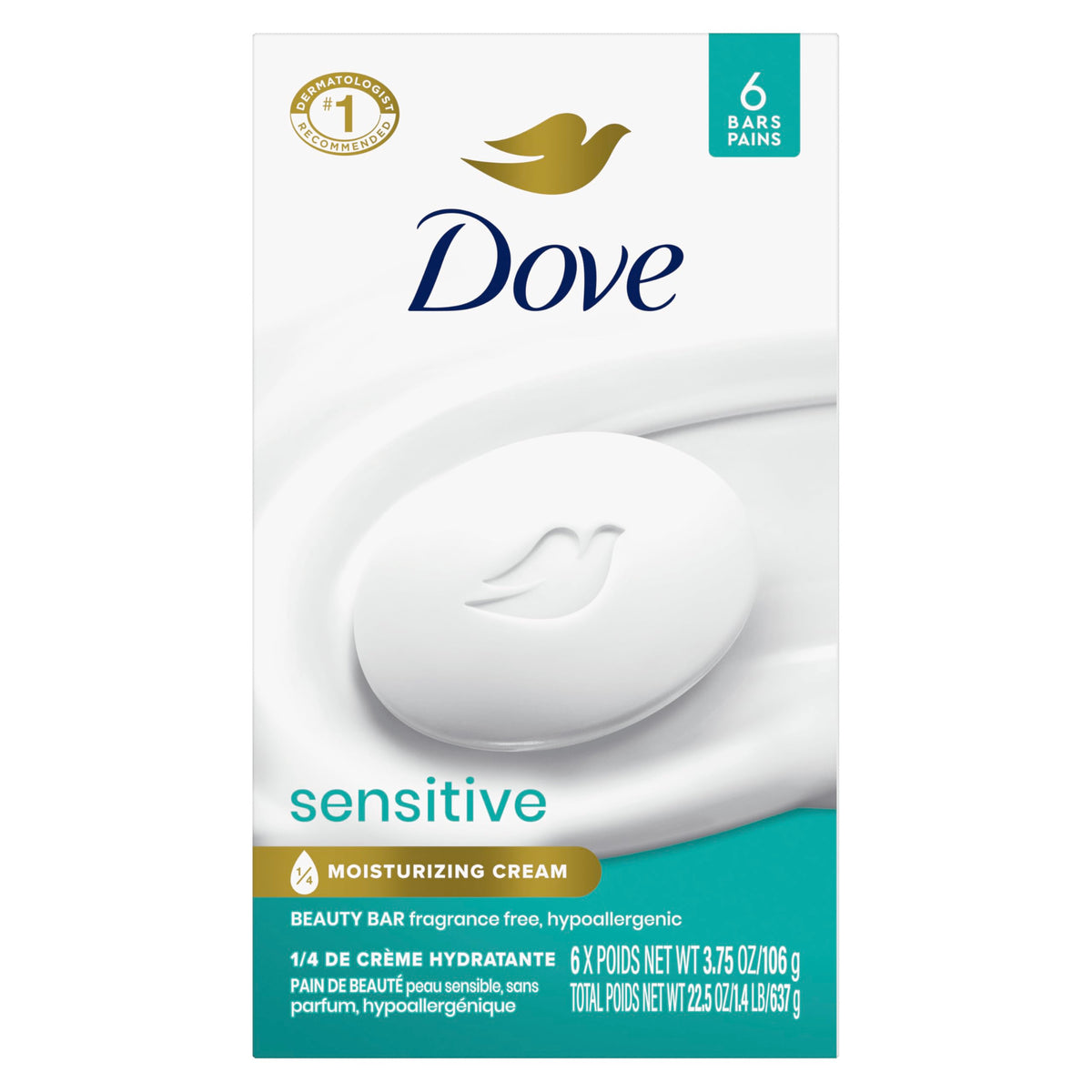 Dove 3.75 Ounce (Pack of 72) / Fragrance Free / White Soaps