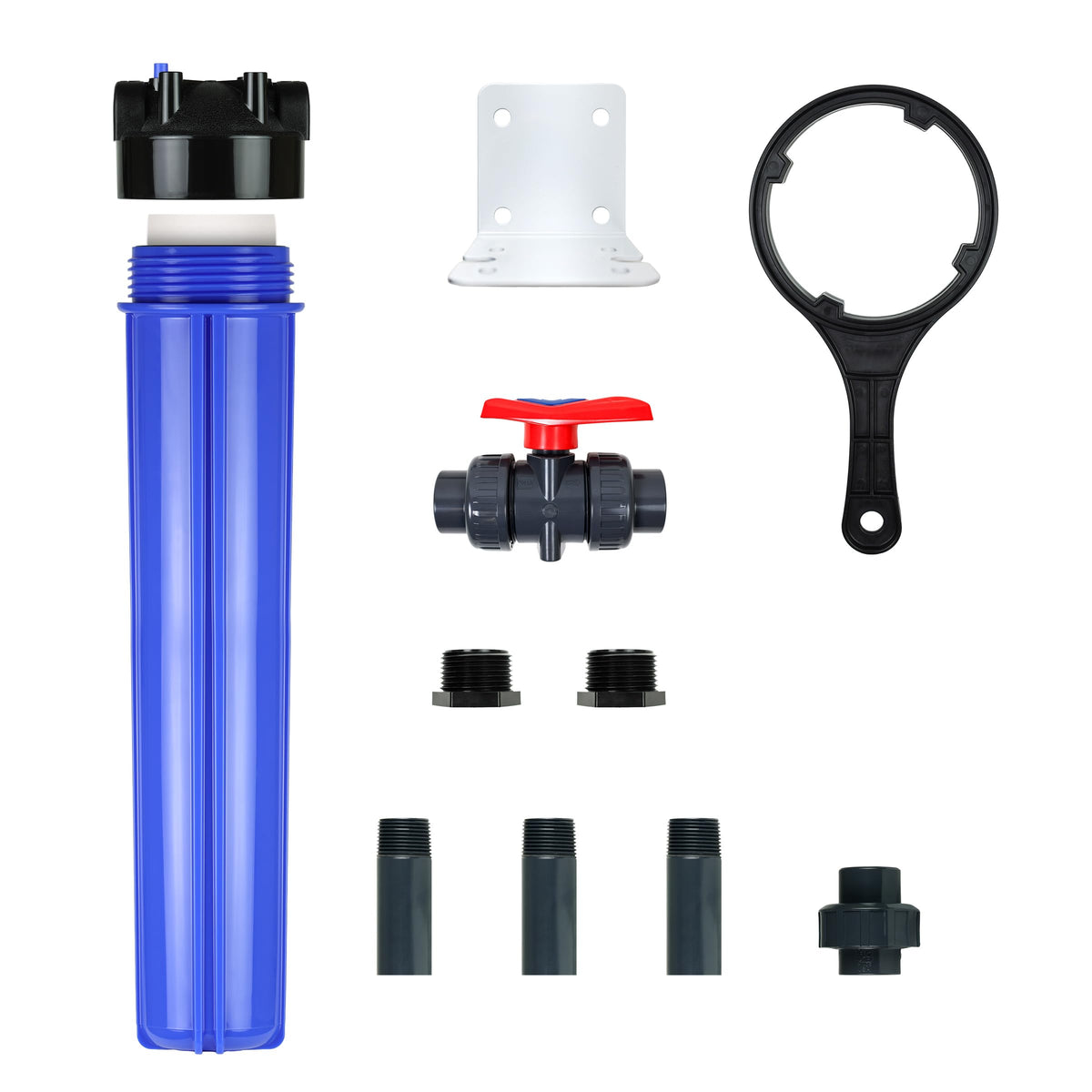 WS-STD Whole House Filter Standard Installation Kit Water Softener by Aquasana – Softener Install Kit, 25000.0 gallons, Plastic, Blue, Model WS-STD-INSTALL