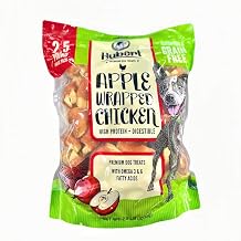 Hubert Chicken Wrapped Apple Bites for Dogs, Low Fat Training Treat, 2.5 lb