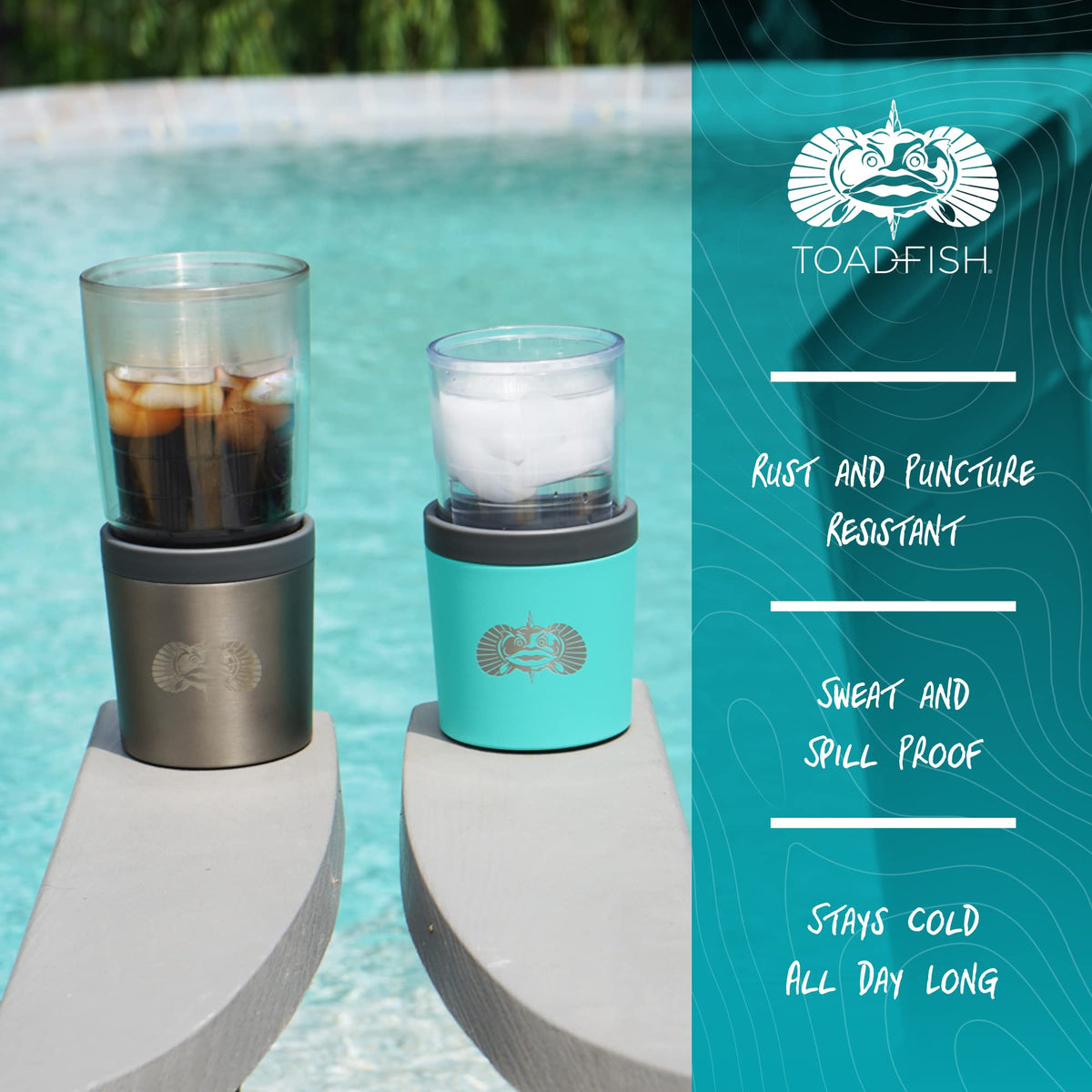 Anchor Non-Tipping Cup Holder for Boats & Paddle Boards by Toadfish – One Size, 473 milliliters, Stainless Steel, WHITE, Model TFAnchor