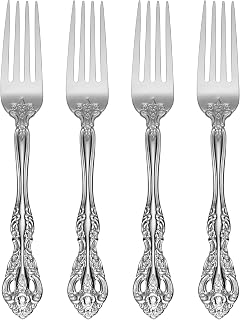 Oneida Michelangelo Dinner Forks Silverware Set for 4, Flatware | mirror finish, dishwasher safe | cutlery set for kitchen and dining, utensil set, heavy duty, kitchen essentials