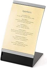 TableCraft AS46 Curved Menu Holder, Acrylic, Fits 4"x 6" Sheets, Dishwasher Safe Menu Display for Restaurants and Cafes