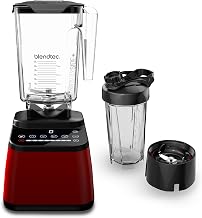 Blendtec Designer Series Blender (Red), WildSide+ Jar & GO Travel Bottle | Professional Grade Power and Performance, Touchscreen with 8 Speed Variable Speed Control, + Pulse, 6 Preprogammed Cycles