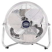 12" Diameter Industrial Floor Fan with Pivoting Head by Global Industrial – 15.5"L x 16"W x 17.5"H, Metal, Black/Gray/Silver, Model 258323