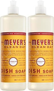 Mrs. MEYER'S CLEAN DAY Liquid Dish Soap,Clementine Scent 16 Fl Oz,(Pack of 2)