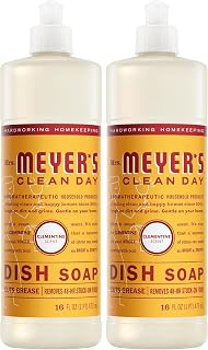 Mrs. MEYER'S CLEAN DAY Liquid Dish Soap,Clementine Scent 16 Fl Oz,(Pack of 2)