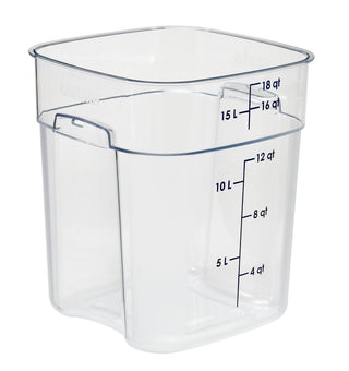 FreshPro 18Qt Food Storage Container in Clear for Industrial and Kitchen Use by Cambro – 18 quarts, Polycarbonate (PC), Clear, Model 18SFSPROCW135