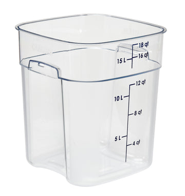 FreshPro 18Qt Food Storage Container in Clear for Industrial and Kitchen Use by Cambro – 18 quarts, Polycarbonate (PC), Clear, Model 18SFSPROCW135