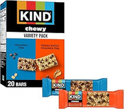 KIND Chewy Granola Bars Variety Pack, Gluten Free, Low Calorie, Healthy Snacks, Chocolate Chip, Peanut Butter Chocolate Chip, 20 Count