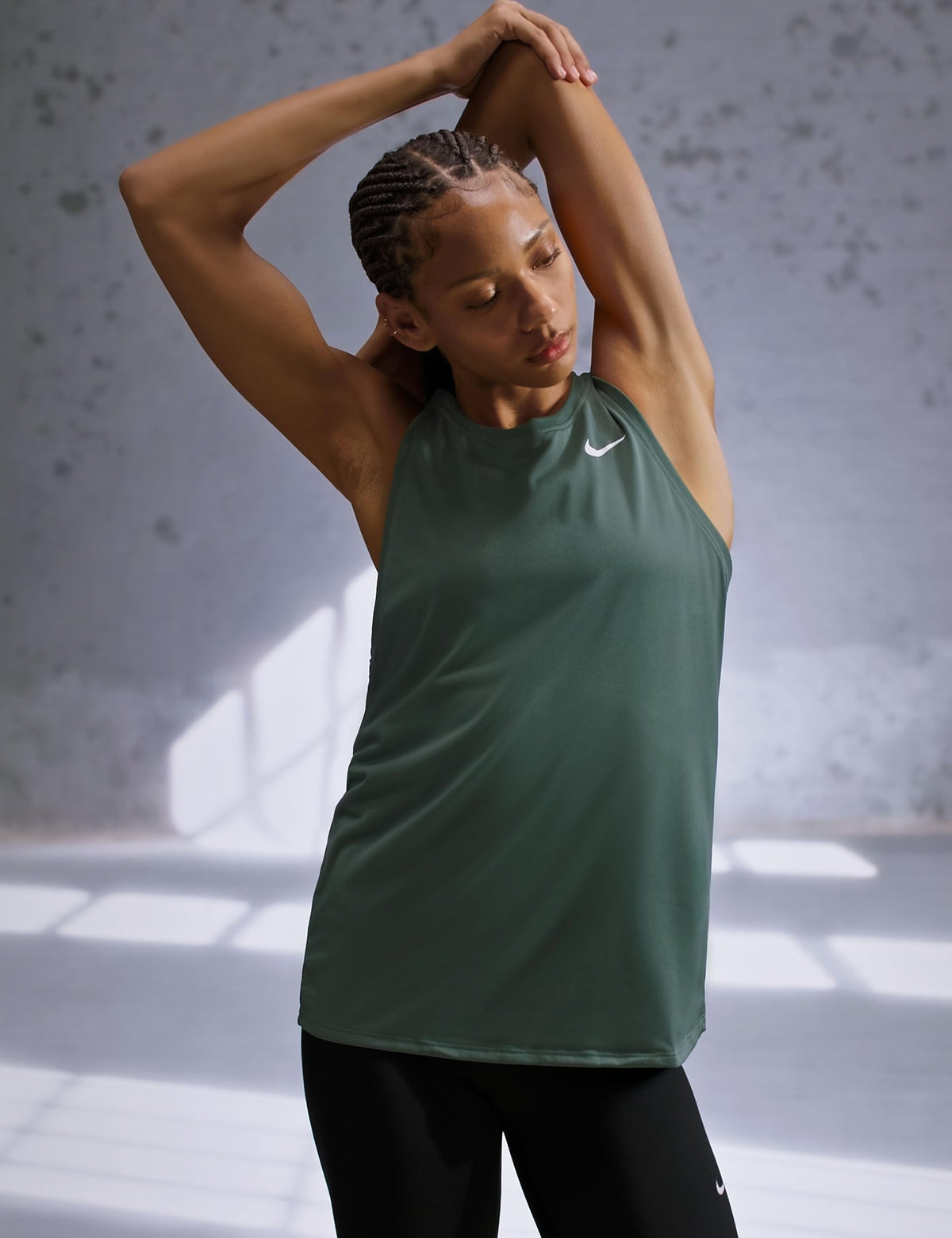 Women's Dri-FIT Legend Training Tank by Nike – Polyester, Camo Green/White, Model DX0701