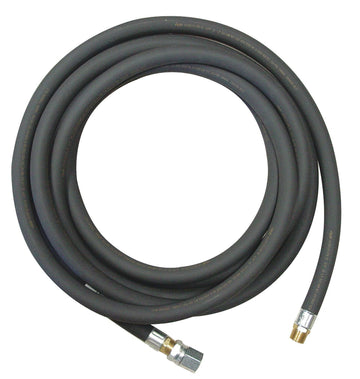 25' Long High Pressure Gas Hose by Heat Wagon – 17"L x 17"W x 13"H, Thermo Rubber / Brass, Black, Model 7525
