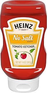 HEINZ No Salt Added Tomato Ketchup (14 oz Bottle)