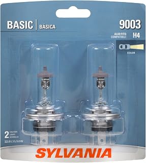 SYLVANIA 9003 Basic Halogen Headlight Bulb, Fog & DRL, 2 Bulbs