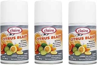 Claire CL112 Citrus Splash Metered Air Freshener Aerosol Can, 7 Ounce (3 Pack)