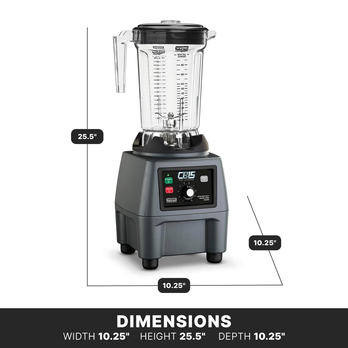 Waring Variable Speed w/Control Dial / Copolyester Jar CB15VP / 1 Gallon Countertop Blenders