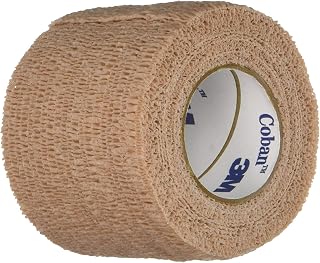 3M Coban Self-Adherent Wrap, Self Adherent Wrap Used to Secure Dressings and Other Devices, Compress or Protect Wound Sites and Immobilize Injuries, Tan, 2" x 5 yds, Each