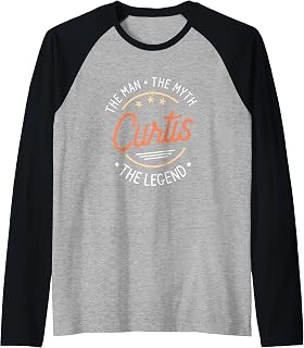 Curtis The Man The Myth The Legend Raglan Baseball Tee