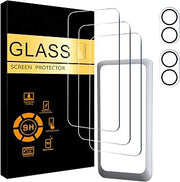 3+2 Pack for iPhone 17 6.3 Inch Screen Protector & Camera Lens Protector, [Not for Pro/Pro Max/Air], Tempered Glass with Installation Accessory, Dynamic Island Accessory, Case Friendly