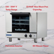 24" Countertop Convection Oven by Moffat – Half Size, 3.0 load, Stainless Steel, Model E22M3