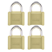 Master Lock 4 Pack / Gold / Number Combination Combination Padlocks
