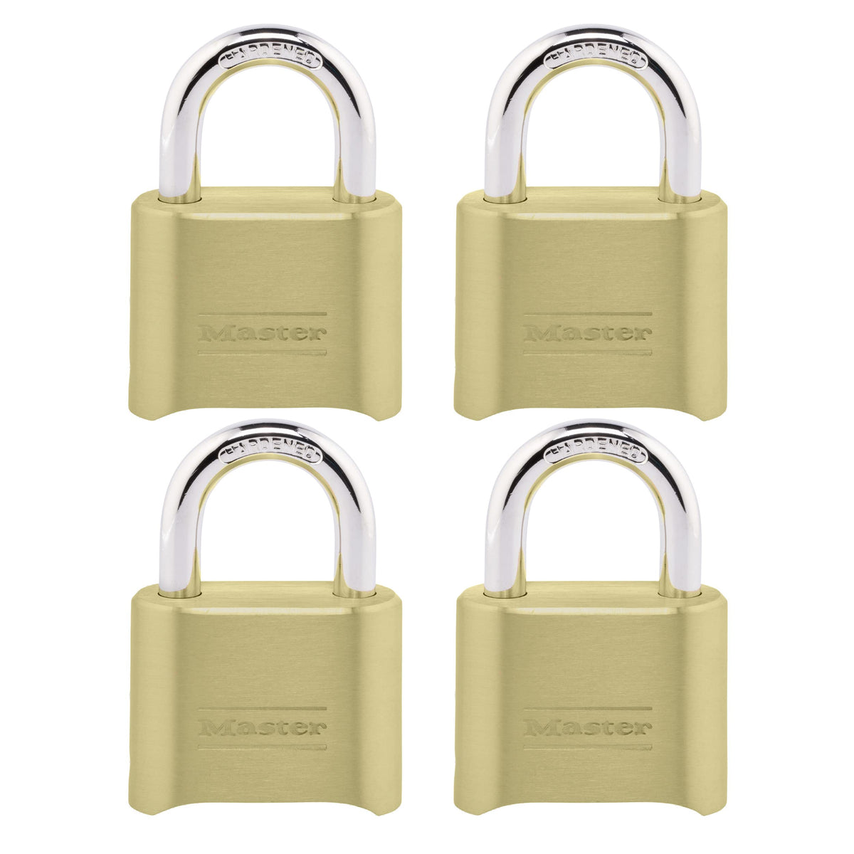 Master Lock 4 Pack / Gold / Number Combination Combination Padlocks