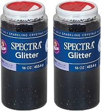 Spectra® Glitter, Black, 1 lb. Per Jar, 2 Jars