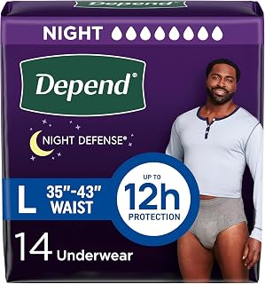 Depend Mens Overnight Underwear,1 pack, Large