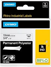 DYMO Rhino Industrial Permanent Polyester Labels 3/4" Black Print on White Tape