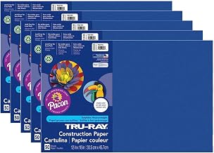 Dixon Ticonderoga CO - Pacon Tru-Ray Construction Paper, Royal Blue, 12" x 18", 50 Sheets Per Pack, 5 Packs