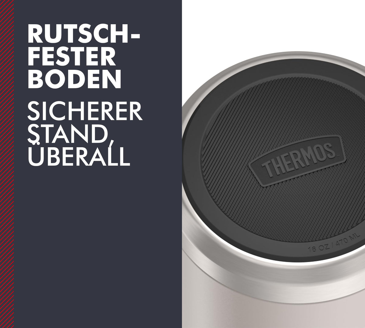 ICON Food Jar 0.47 L by THERMOS – 470 ml, 470.0 milliliters, Stainless Steel, Beige / Sandstone Mat, Model 4120323047