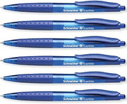 Schneider Suprimo Ballpoint Pen with Rubber Grip & Medium Tip, Blue 6 Pack | Retractable, Refillable, Smooth Everyday Writing, Waterproof ISO-Certified Ink, Document Proof, Ideal for Office, Work, Home