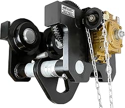 OZ Lifting Products Geared Beam Trolley, 20-Ton Capacity, 5.39-12.99 Flange Width, Model# OZ20GBT